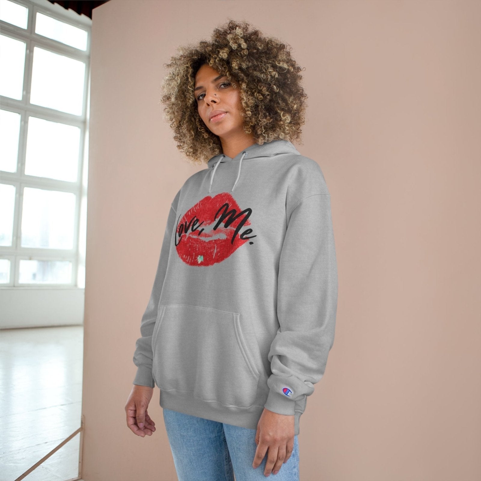 Champion Pullover Hoodie, Red Kiss Lips, Green Heart – Love, Me. | US - Ohhh So Swag