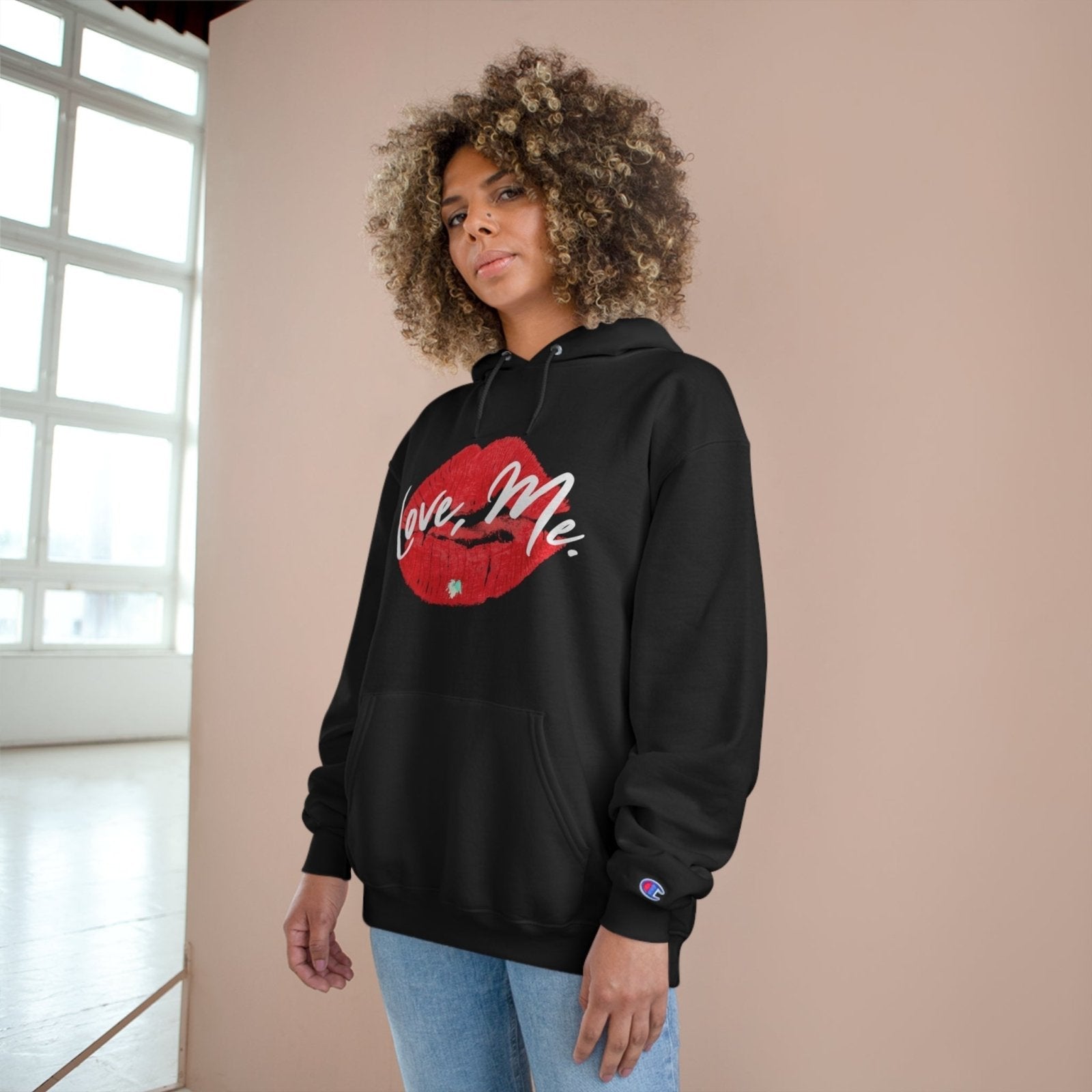 Champion Pullover Hoodie, Red Kiss Lips, Green Heart – Love, Me. | US - Ohhh So Swag