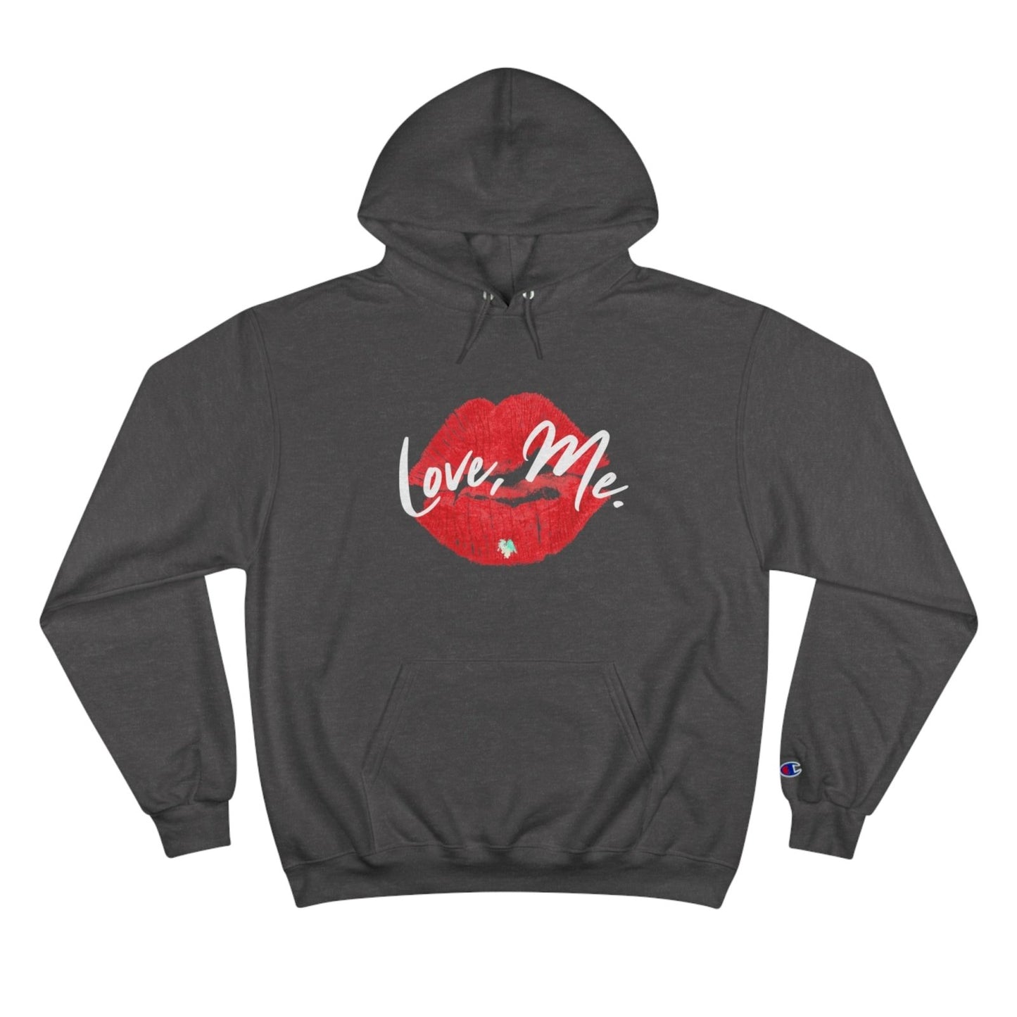 Champion Pullover Hoodie, Red Kiss Lips, Green Heart – Love, Me. | US - Ohhh So Swag