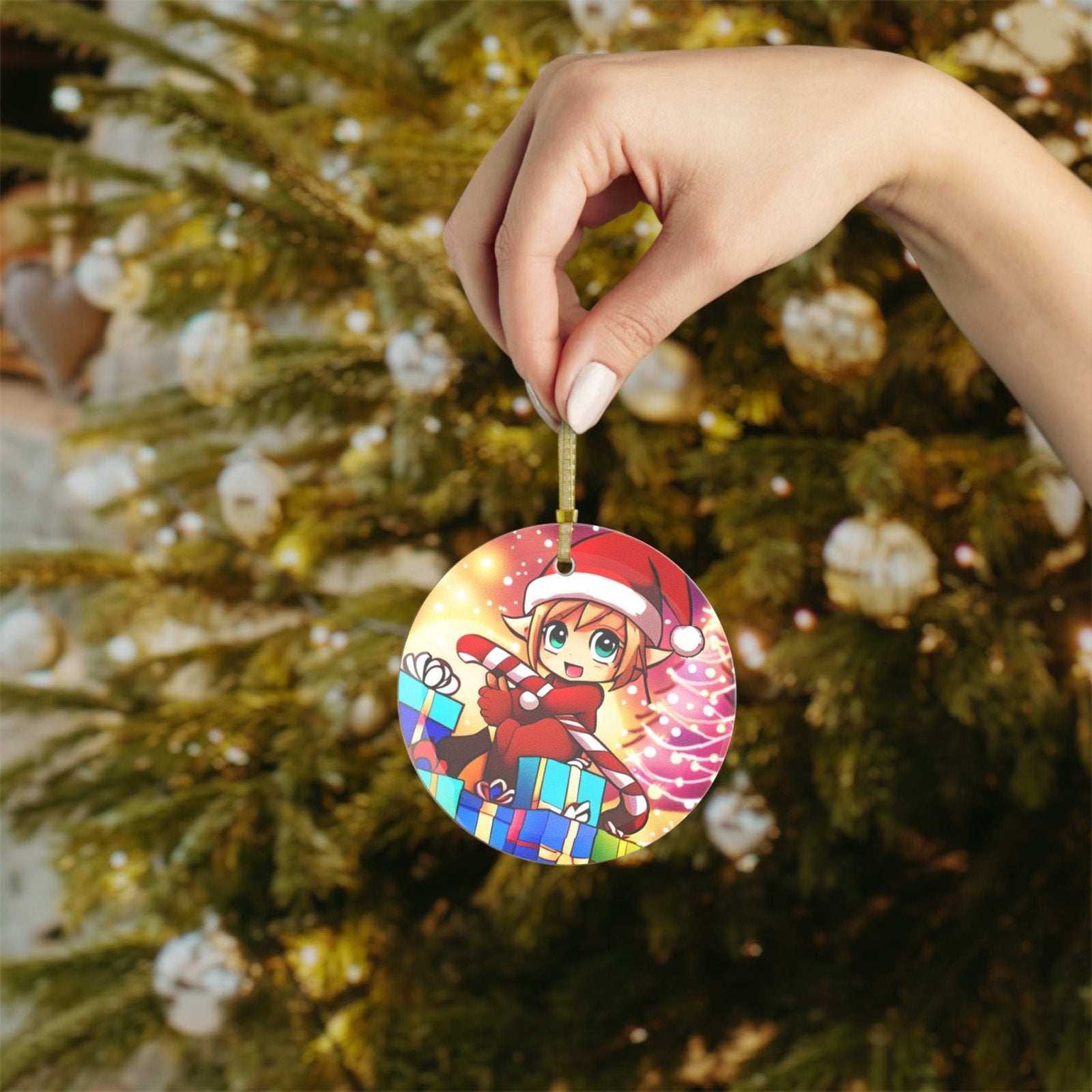 Cute Anime Girl Elf Flat Glass Ornament - 1 pc, 5 pc | US - Ohhh So Swag