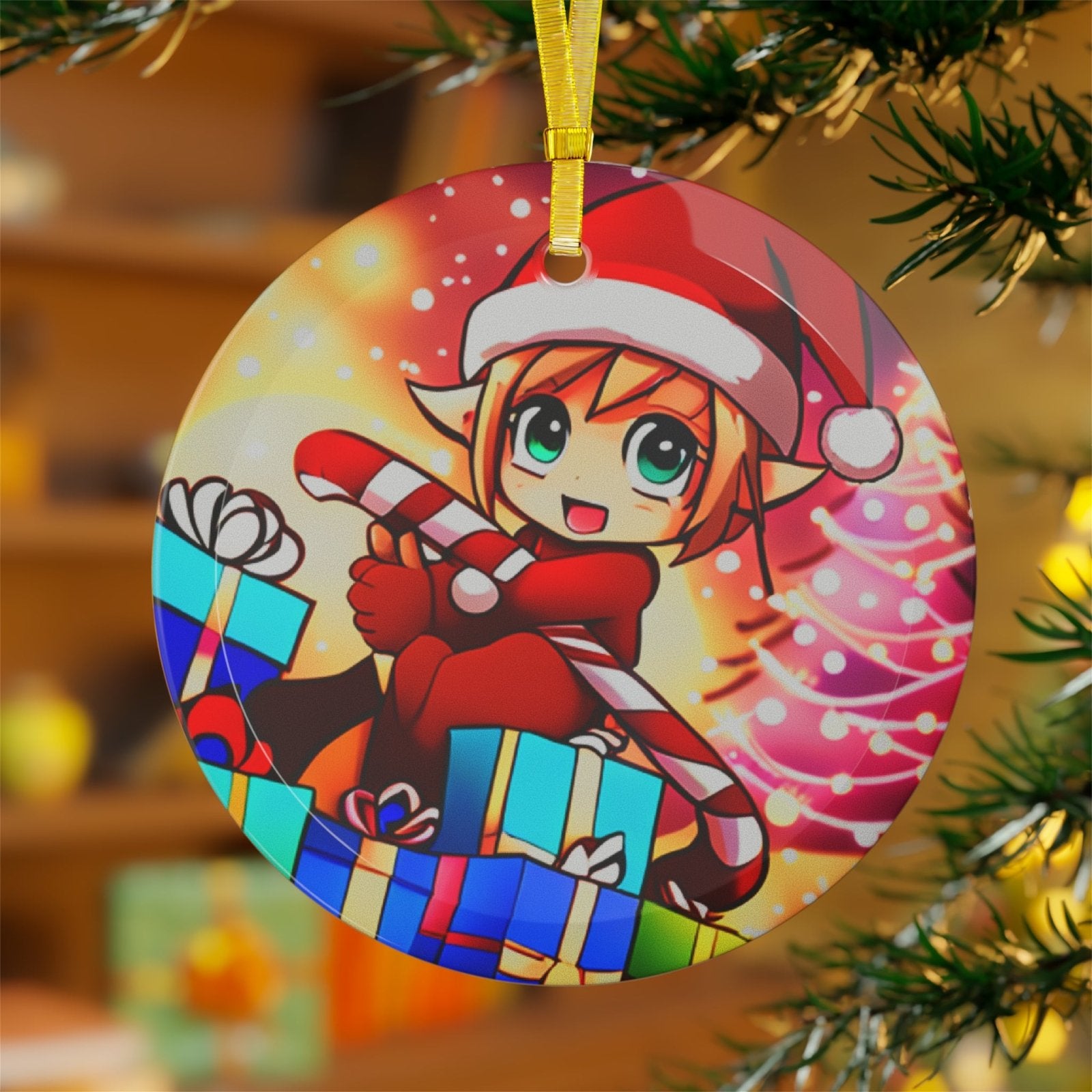 Cute Anime Girl Elf Flat Glass Ornament - 1 pc, 5 pc | US - Ohhh So Swag