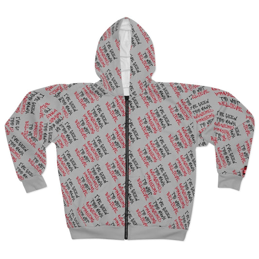 Full Zip Streetwear Hoodie, Light Grey – I’ve Seen Too Many Answered Prayers to Not Believe | US - Ohhh So Swag