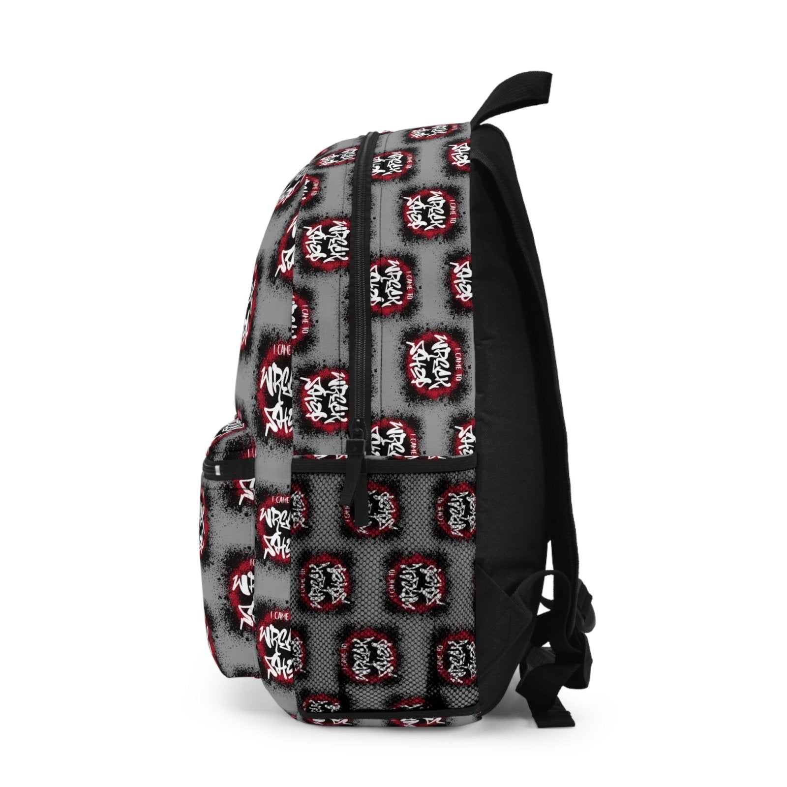 Graphic Backpack (Grey) – I Came to Wreck Shop | EUR - Ohhh So Swag