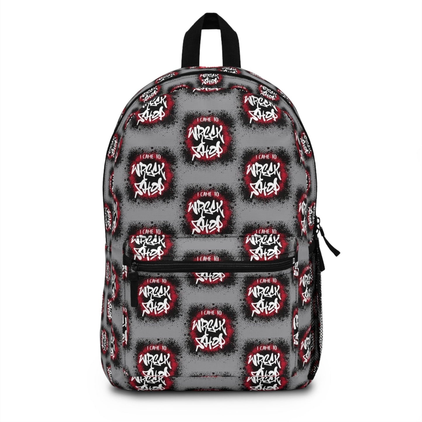 Graphic Backpack (Grey) – I Came to Wreck Shop | EUR - Ohhh So Swag