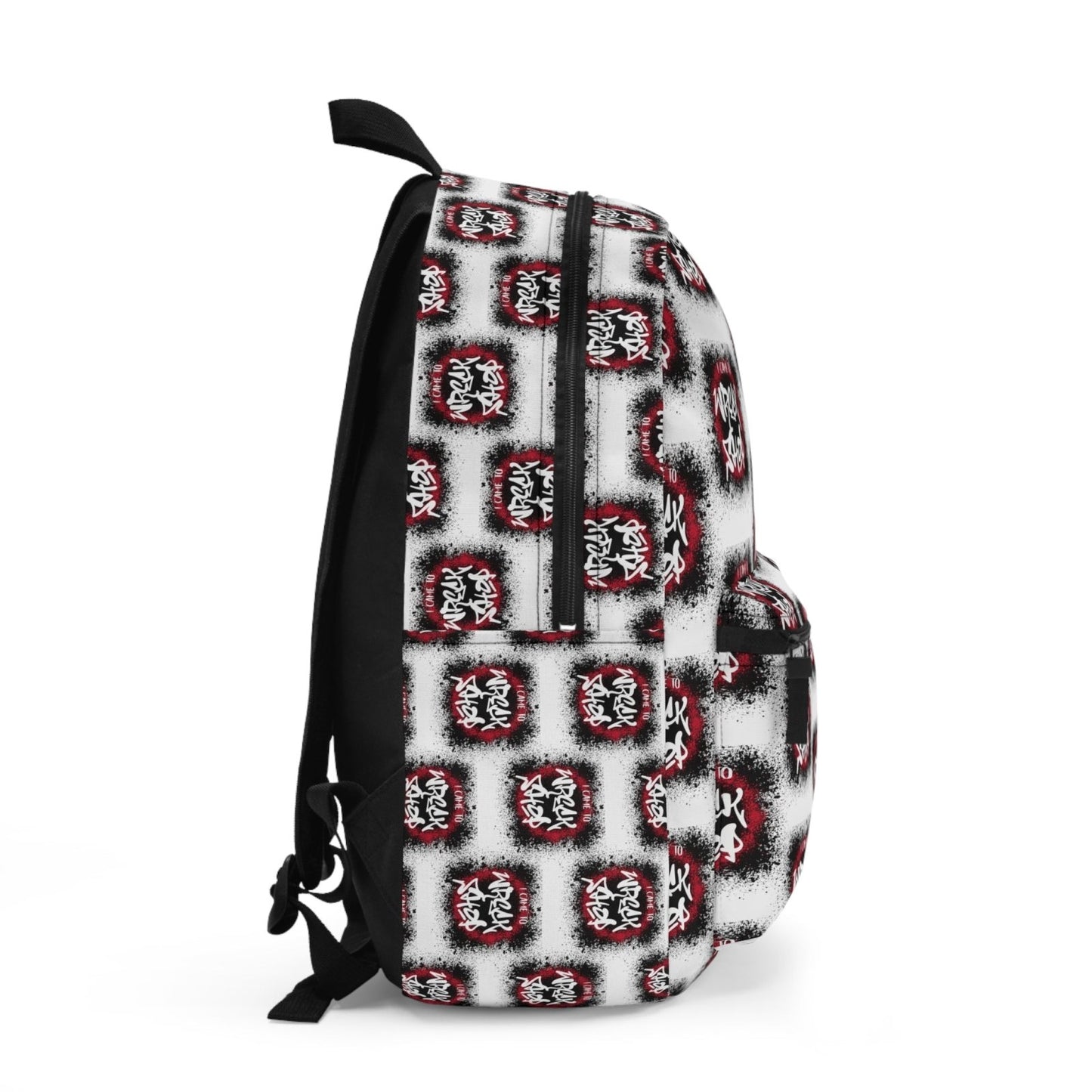 Graphic Backpack (White) – I Came to Wreck Shop | EUR - Ohhh So Swag