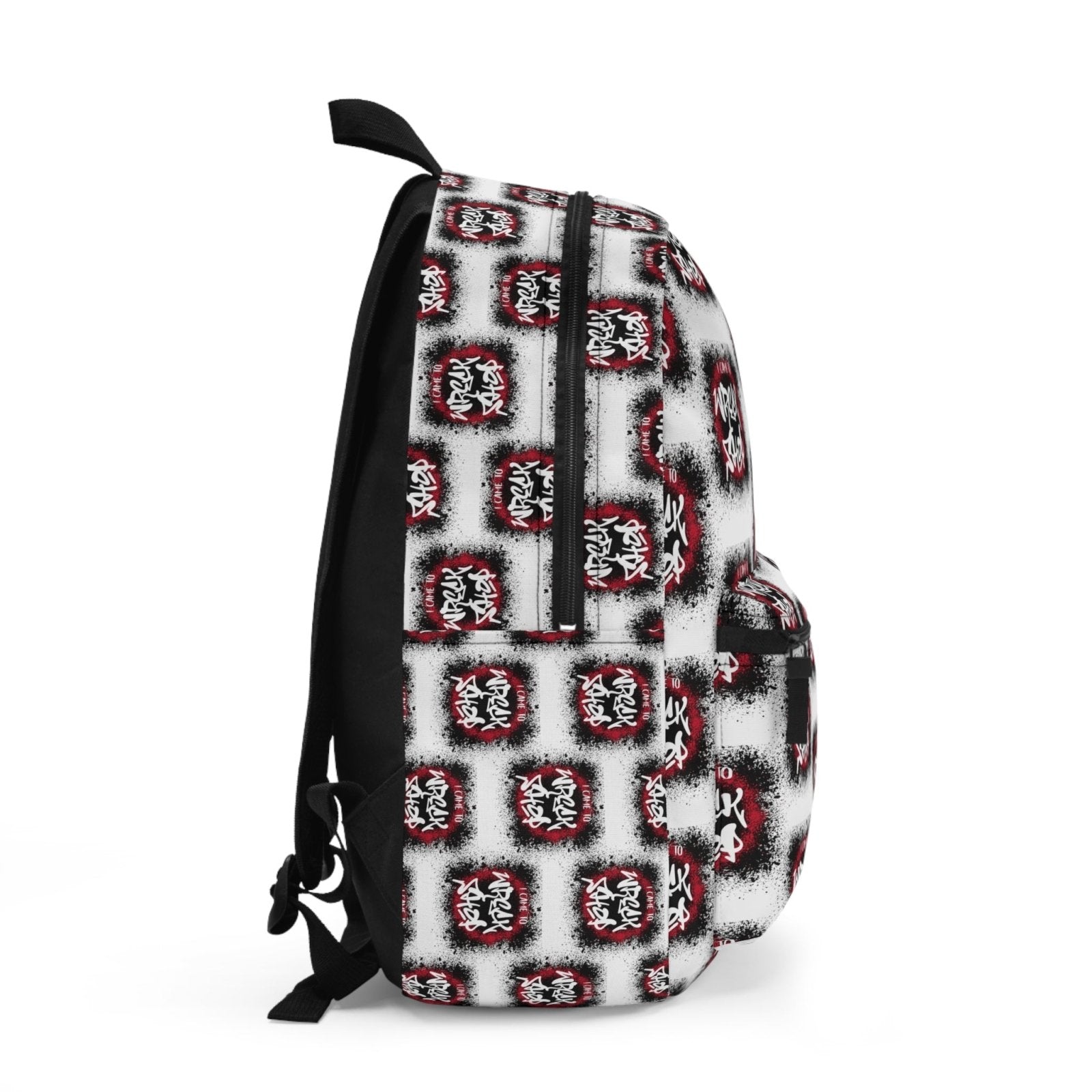 Graphic Backpack (White) – I Came to Wreck Shop | EUR - Ohhh So Swag