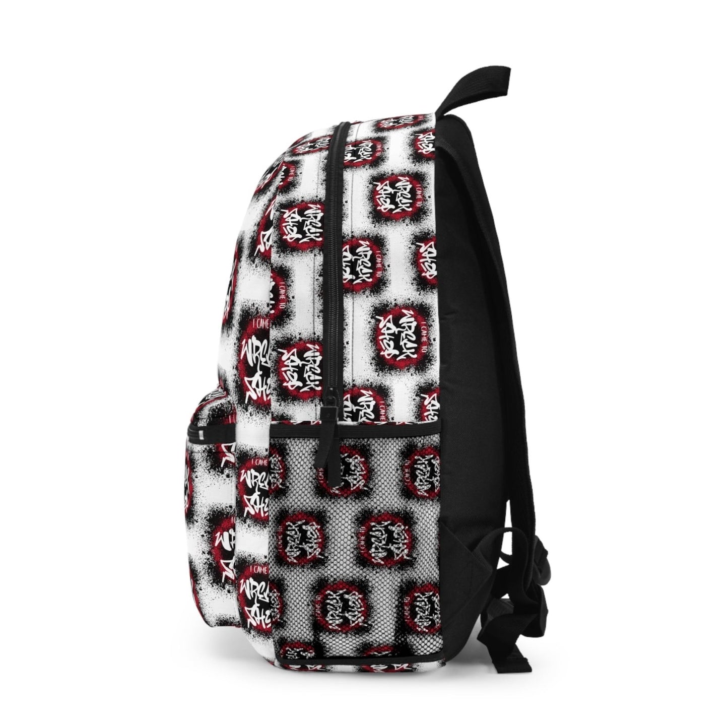 Graphic Backpack (White) – I Came to Wreck Shop | EUR - Ohhh So Swag