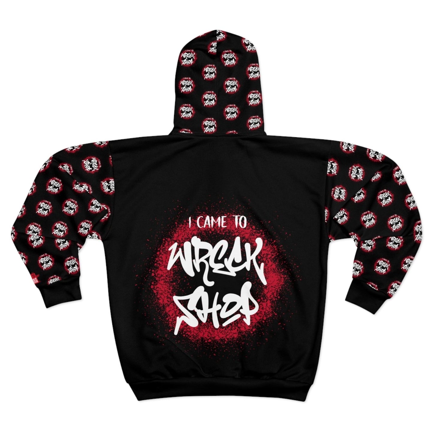 Graphic Full Zip Hoodie, Bold Back Print (Black) – I Came to Wreck Shop | US - Ohhh So Swag