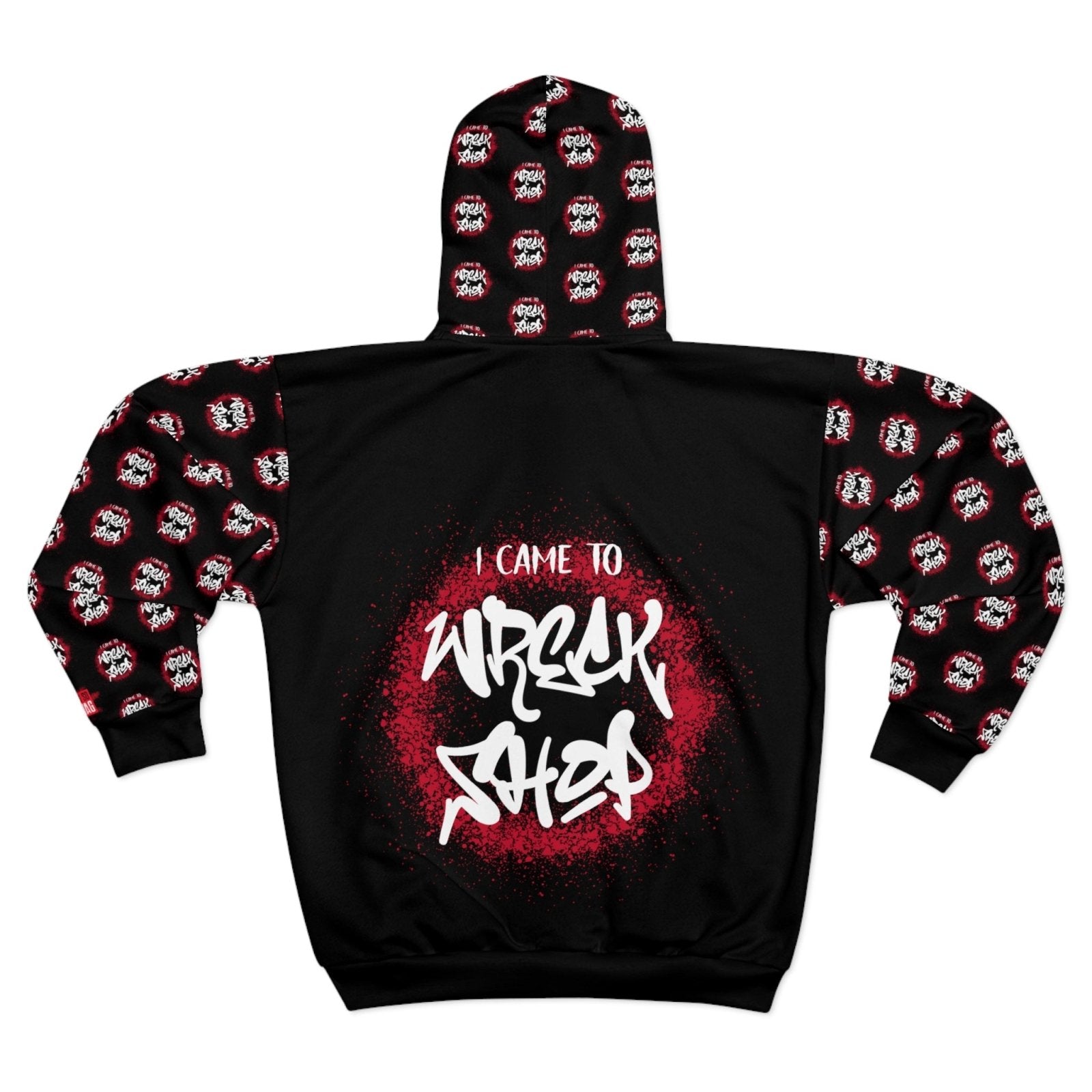 Graphic Full Zip Hoodie, Bold Back Print (Black) – I Came to Wreck Shop | US - Ohhh So Swag