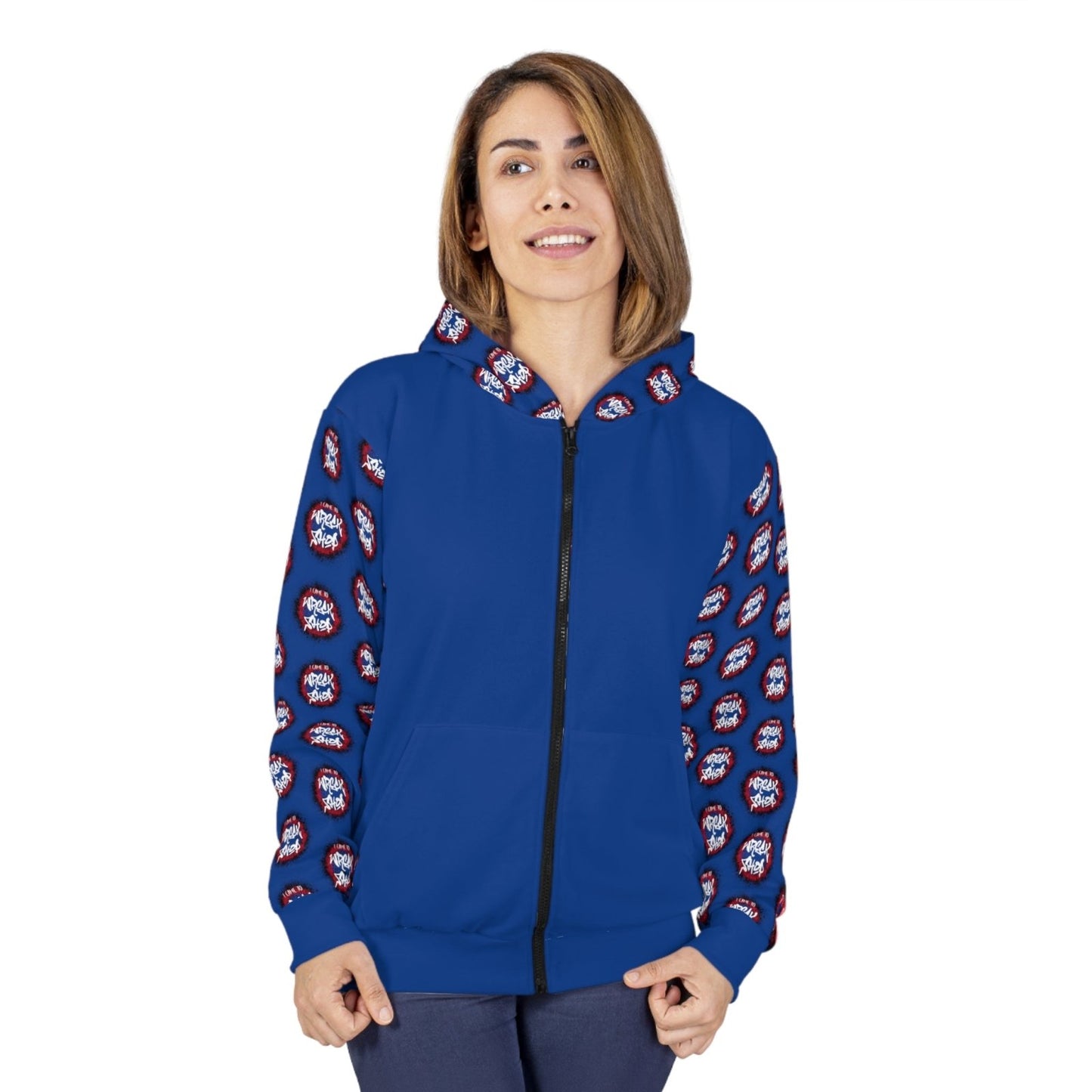 Graphic Full Zip Hoodie, Bold Back Print (Blue) – I Came to Wreck Shop | US - Ohhh So Swag