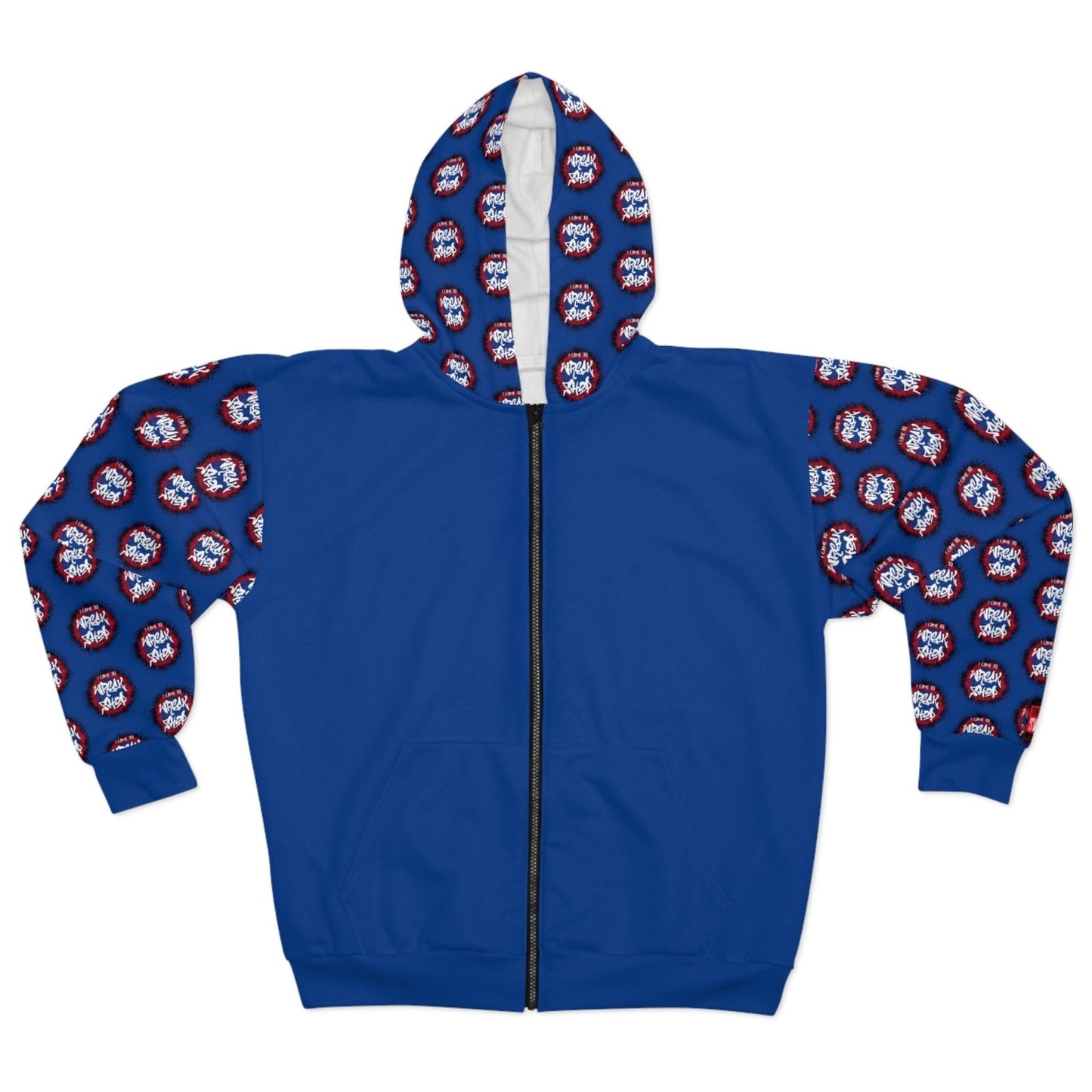 Graphic Full Zip Hoodie, Bold Back Print (Blue) – I Came to Wreck Shop | US - Ohhh So Swag