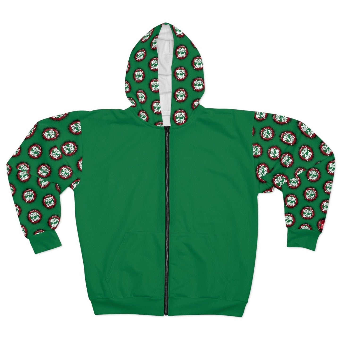 Graphic Full Zip Hoodie, Bold Back Print (Green) – I Came to Wreck Shop | US - Ohhh So Swag