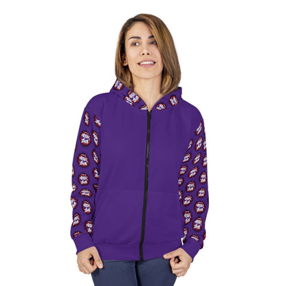 Graphic Full Zip Hoodie, Bold Back Print (Purple) – I Came to Wreck Shop | US - Ohhh So Swag