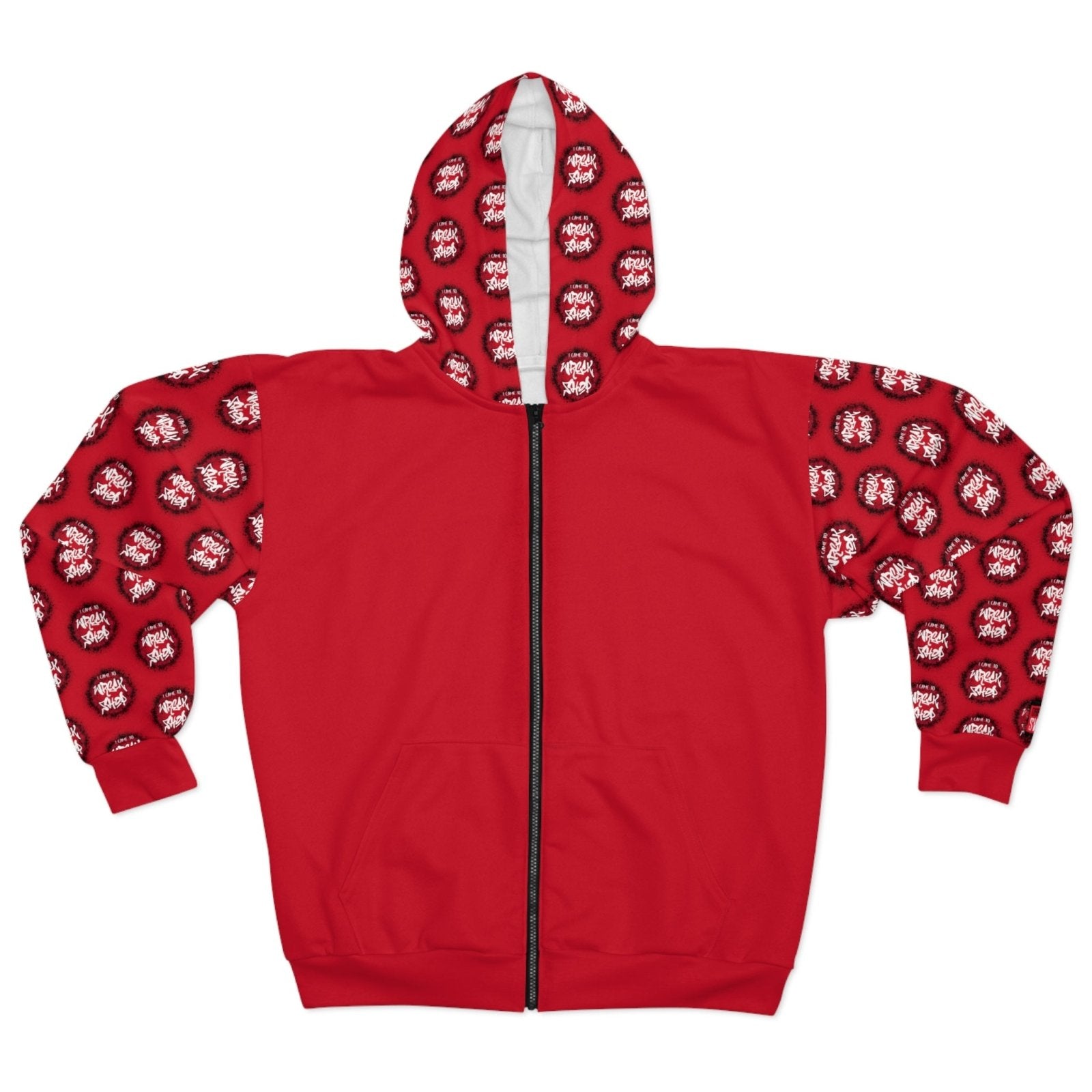 Graphic Full Zip Hoodie, Bold Back Print (Red) – I Came to Wreck Shop | US - Ohhh So Swag