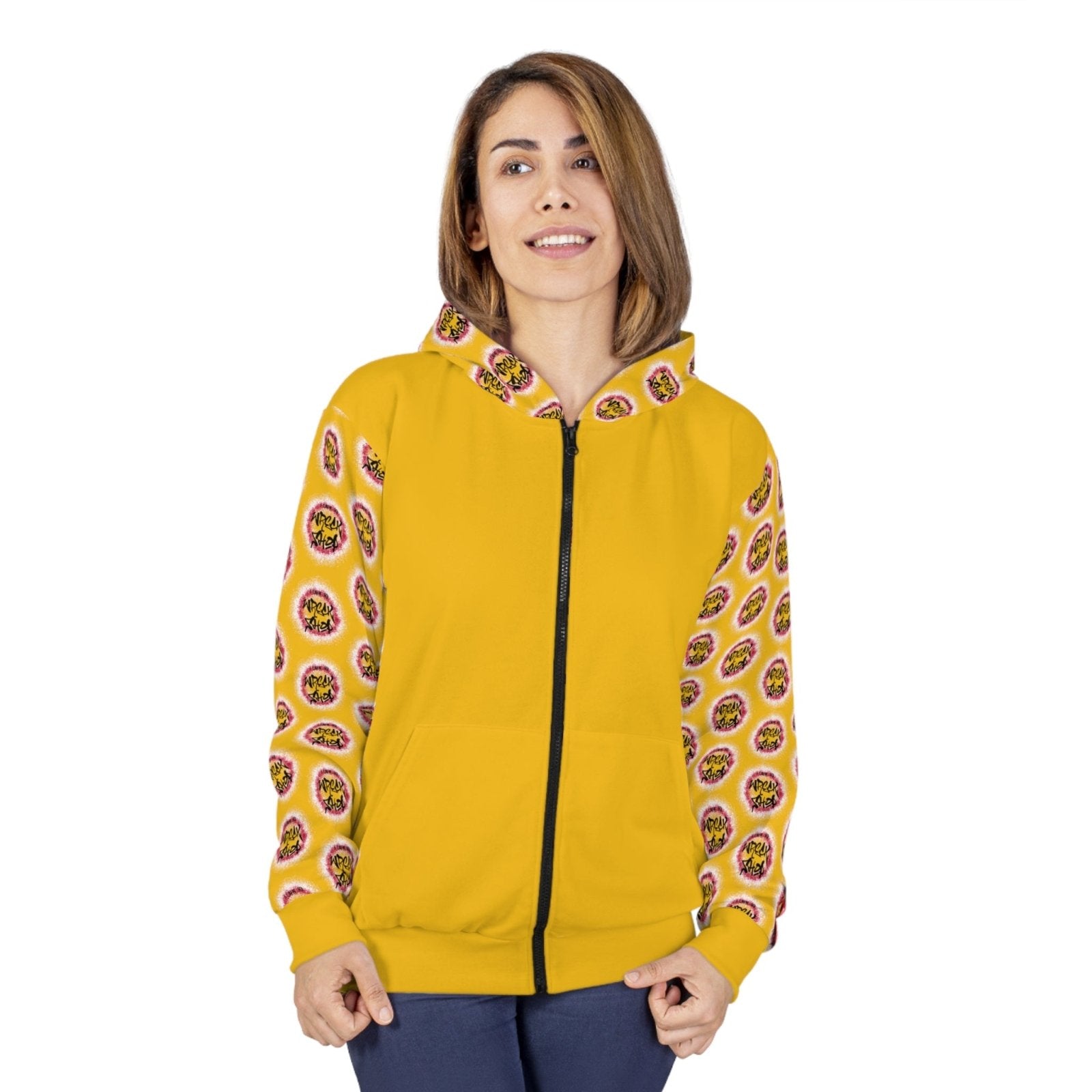 Graphic Full Zip Hoodie, Bold Back Print (Yellow) – I Came to Wreck Shop | US - Ohhh So Swag