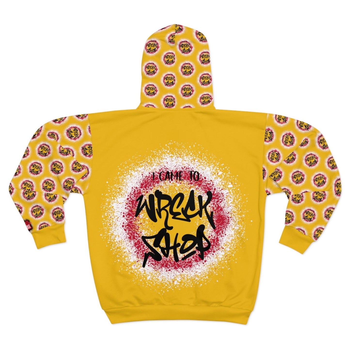 Graphic Full Zip Hoodie, Bold Back Print (Yellow) – I Came to Wreck Shop | US - Ohhh So Swag