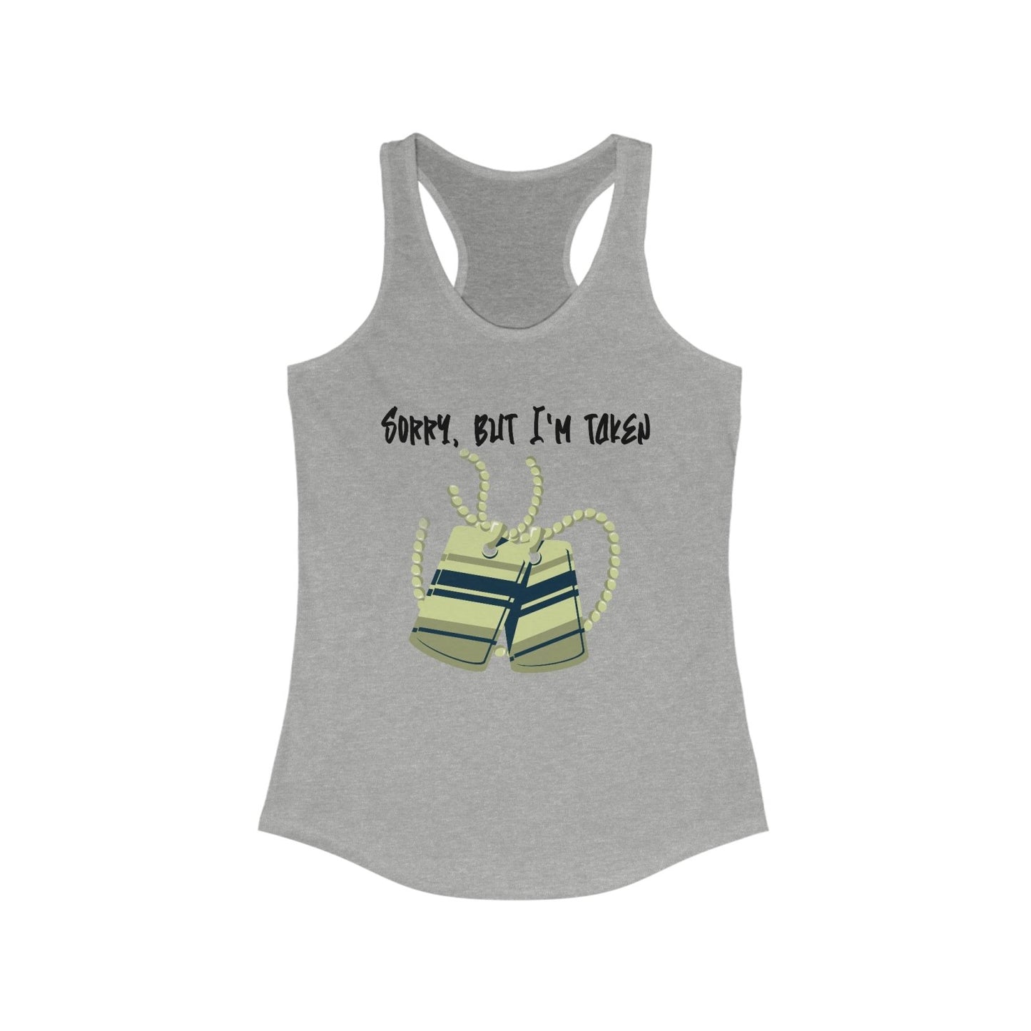 Graphic Racerback Tank Top – Sorry, But I'm Taken | CA - Ohhh So Swag