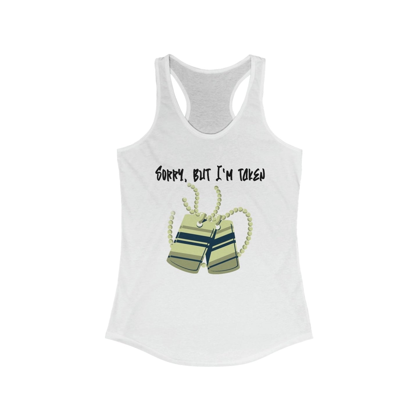 Graphic Racerback Tank Top – Sorry, But I'm Taken | CA - Ohhh So Swag