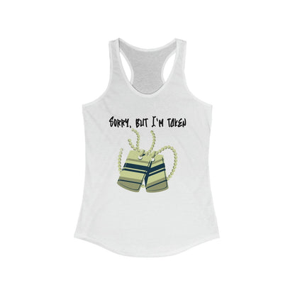 Graphic Racerback Tank Top – Sorry, But I'm Taken | CA - Ohhh So Swag