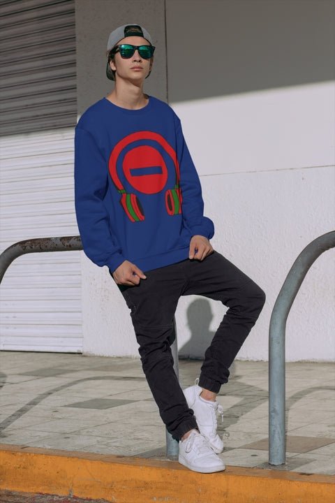 Graphic Sweatshirt, Large Print (Blue) – Do Not Disturb, I'm Vibing. | US - Ohhh So Swag