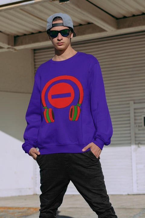 Graphic Sweatshirt, Large Print (Purple) – Do Not Disturb, I'm Vibing. | US - Ohhh So Swag