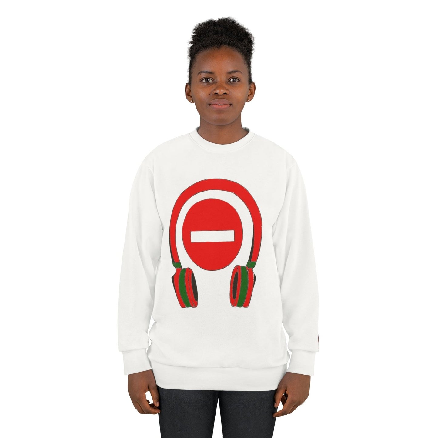 Graphic Sweatshirt, Large Print (White) – Do Not Disturb, I'm Vibing. | US - Ohhh So Swag