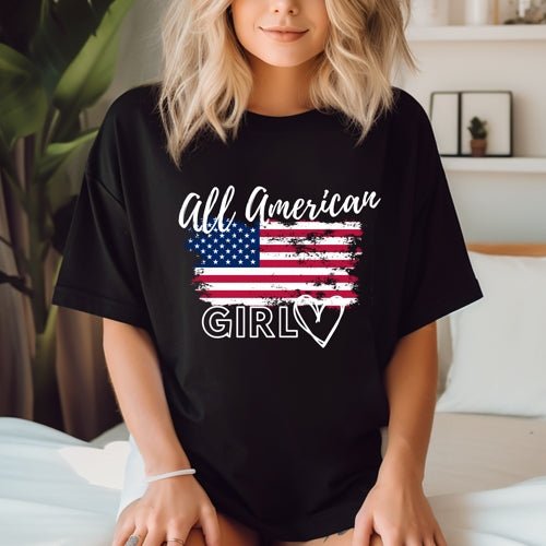 Graphic Tee, Classic Soft Style, Short Sleeve – All American Girl | US - Ohhh So Swag