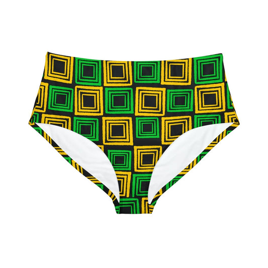 High-Waist Hipster Bikini Bottom, Jamaica Colours – J.A. Squared | US - Ohhh So Swag