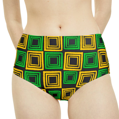 High-Waist Hipster Bikini Bottom, Jamaica Colours – J.A. Squared | US - Ohhh So Swag