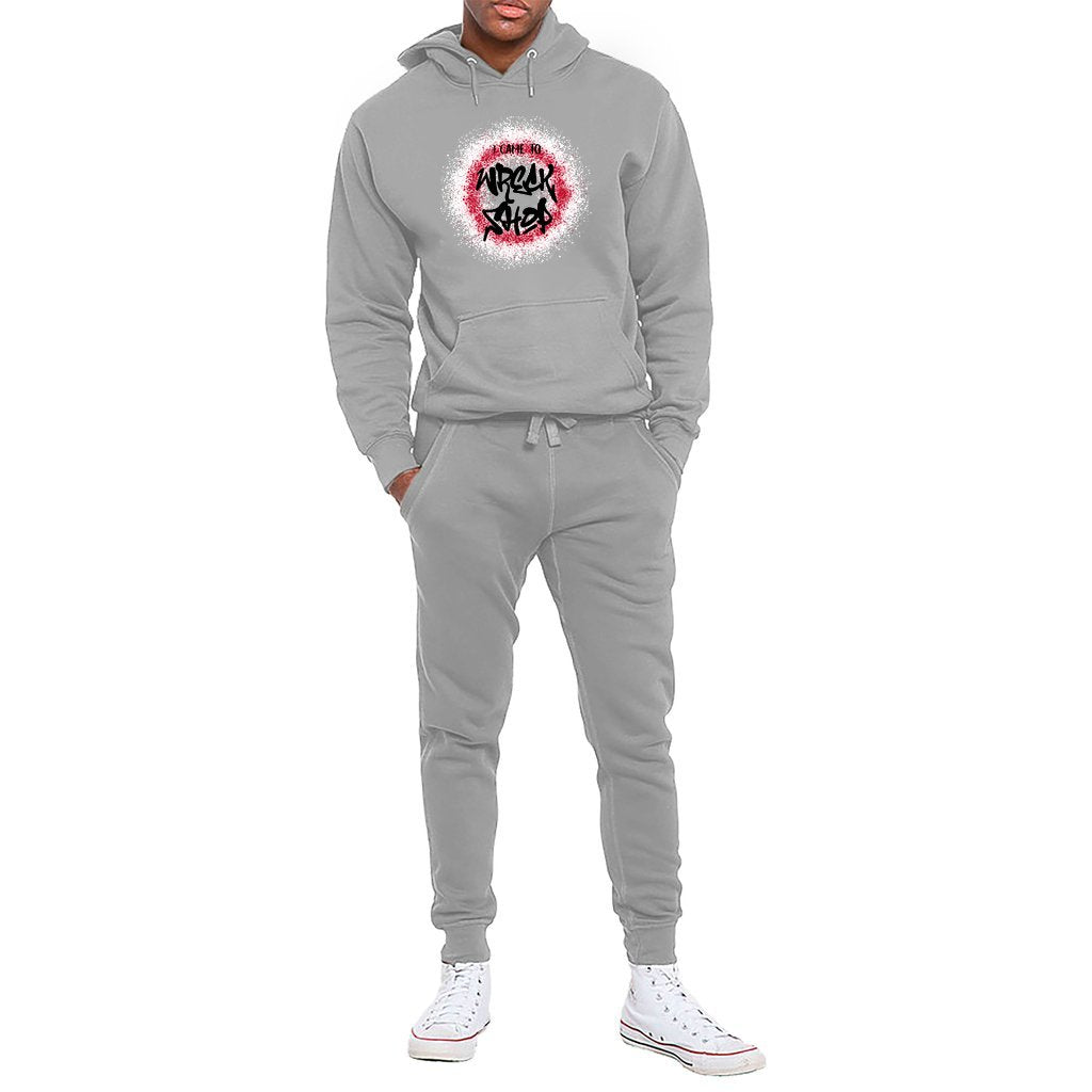 Hoodie Lounge Set / Sweatsuit Set - I Came to Wreck Shop (Black Text) | US - Ohhh So Swag