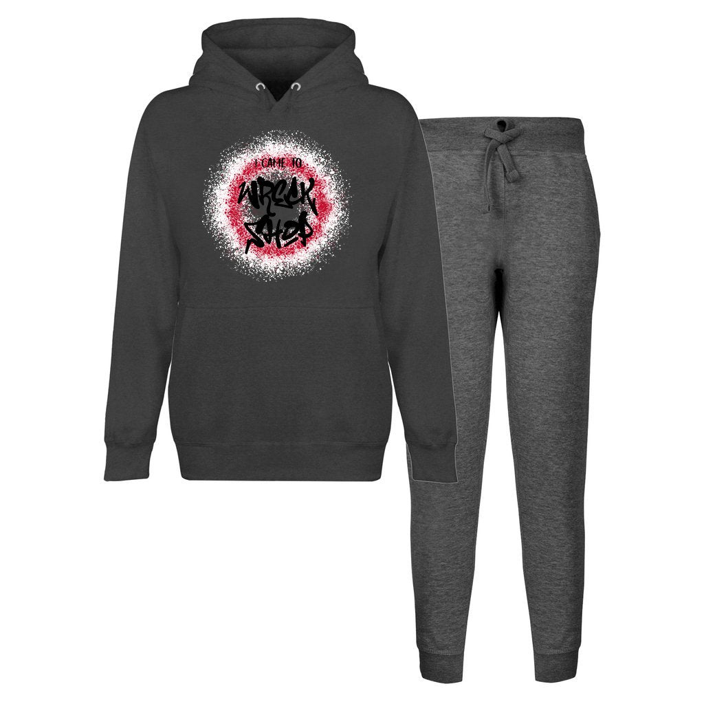 Hoodie Lounge Set / Sweatsuit Set - I Came to Wreck Shop (Black Text) | US - Ohhh So Swag