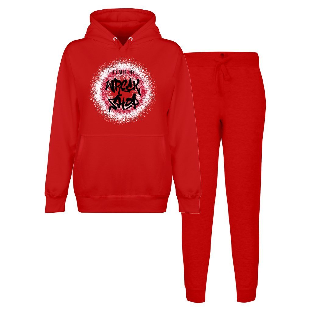 Hoodie Lounge Set / Sweatsuit Set - I Came to Wreck Shop (Black Text) | US - Ohhh So Swag