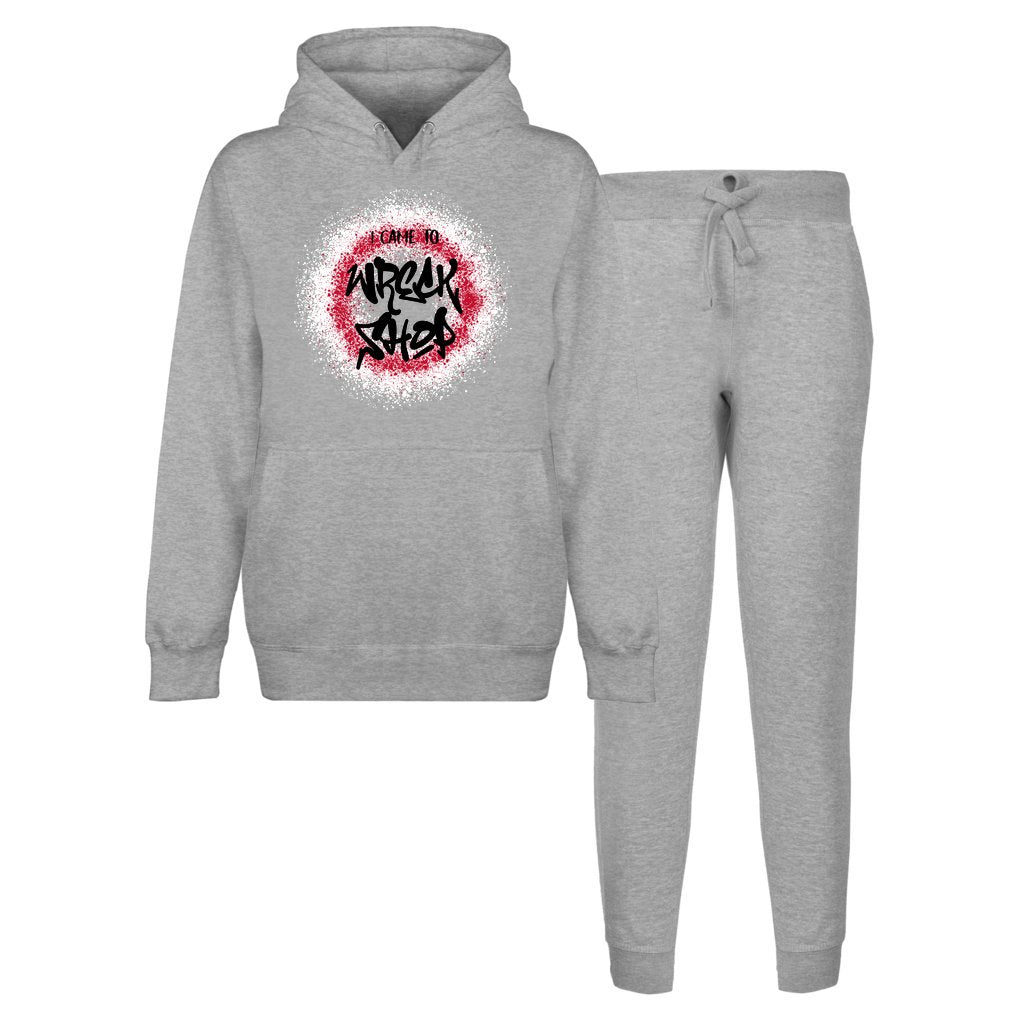 Hoodie Lounge Set / Sweatsuit Set - I Came to Wreck Shop (Black Text) | US - Ohhh So Swag