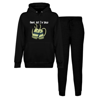 Hoodie Lounge Set / Sweatsuit Set - Sorry, But I'm Taken (White Text) | US - Ohhh So Swag