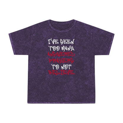 Mineral Wash Graphic Tee – I’ve Seen Too Many Answered Prayers to Not Believe. | US - Ohhh So Swag