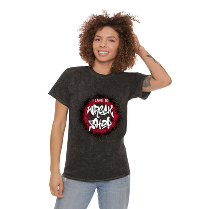 Mineral Wash Graphic Tee (White Text) – I Came to Wreck Shop | US - Ohhh So Swag