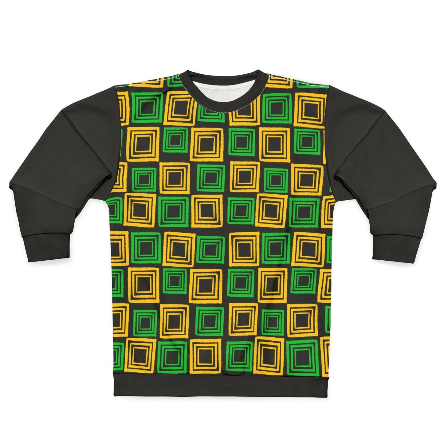 Patterned Sweatshirt, Jamaica Colours, Black Sleeves – J.A. Squared | US - Ohhh So Swag