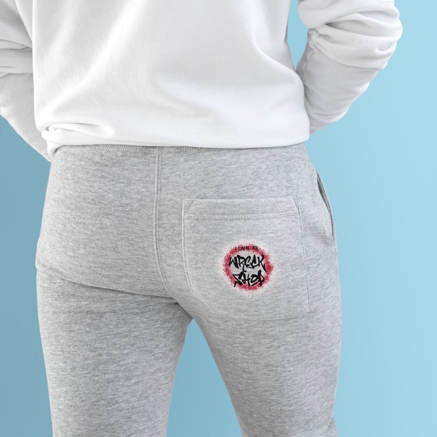 Premium Fleece Joggers, Graffiti (Round, Black Text) – I Came to Wreck Shop | US - Ohhh So Swag