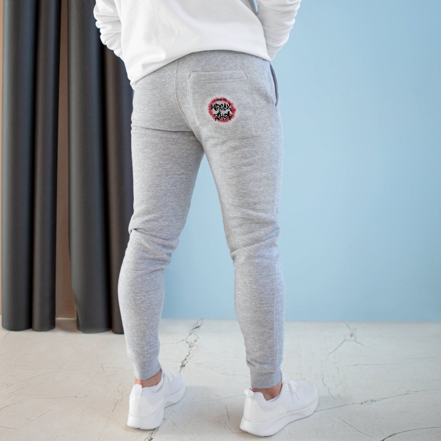 Premium Fleece Joggers, Graffiti (Round, Black Text) – I Came to Wreck Shop | US - Ohhh So Swag