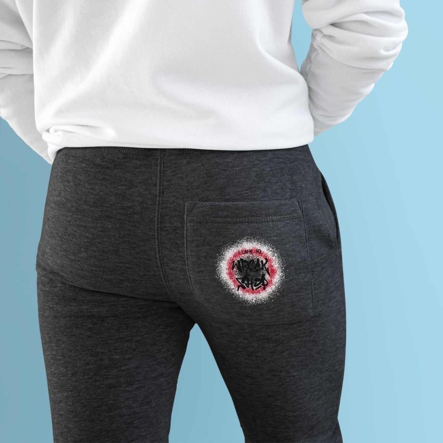 Premium Fleece Joggers, Graffiti (Round, Black Text) – I Came to Wreck Shop | US - Ohhh So Swag