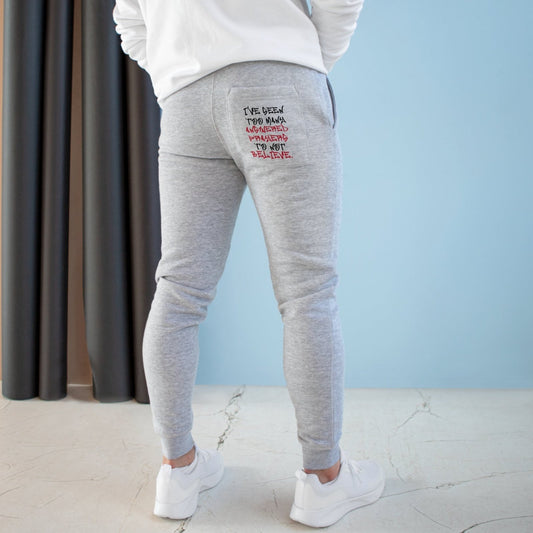 Premium Fleece Joggers - I've Seen Too Many Answered Prayers to Not Believe (Red/Black) | US - Ohhh So Swag