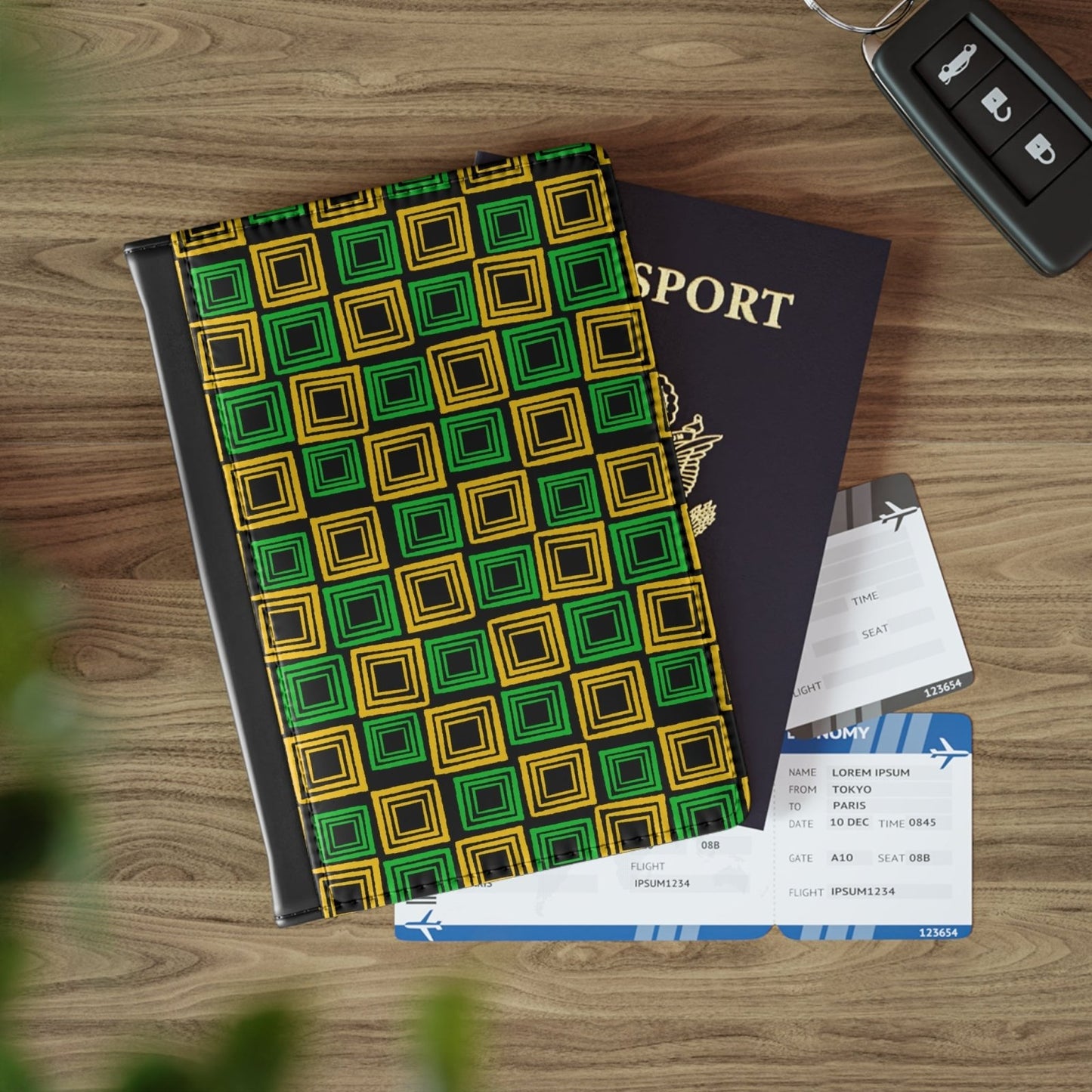 RFID Blocking PU Faux Leather Passport Cover, Jamaican Colours - J.A. Squared | US - Ohhh So Swag