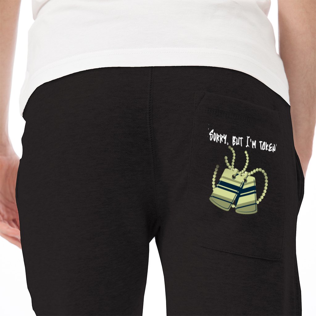 Sorry, But I'm Taken Premium Fleece Joggers (Black) | US - Ohhh So Swag