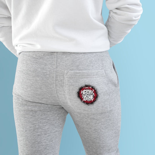 Streetwear Fleece Joggers (Round, White Text) – I Came to Wreck Shop | US - Ohhh So Swag