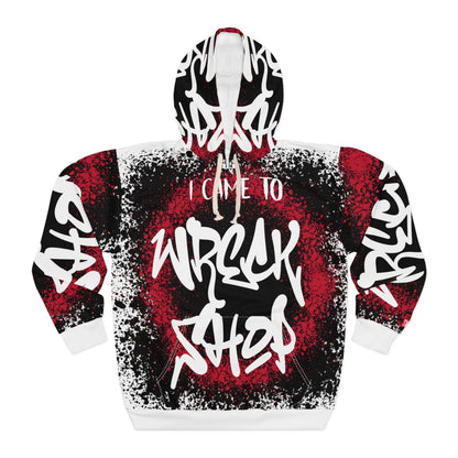 Streetwear Graphic Hoodie, White Remix – I Came to Wreck Shop | US - Ohhh So Swag