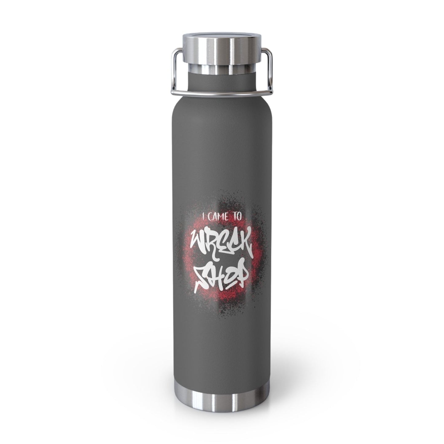 Water Bottle, Built-in Sticker (White Text) – I Came to Wreck Shop | US - Ohhh So Swag