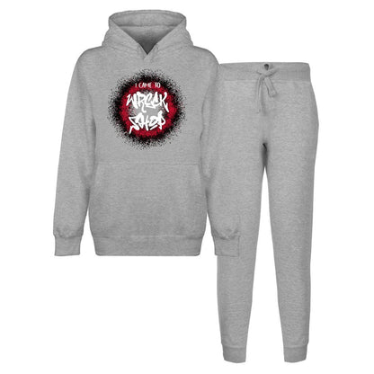 Women's, Men's Hoodie Lounge Set / Sweatsuit Set - I Came to Wreck Shop (White Text) | US - Ohhh So Swag