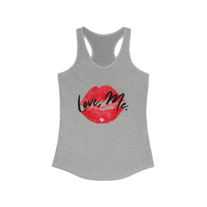 Women's Racerback Tank Top with Red Kiss Lips, Purple Heart - Love, Me. | CA - Ohhh So Swag