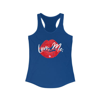 Women's Racerback Tank Top with Red Kiss Lips, Purple Heart - Love, Me. | US - Ohhh So Swag