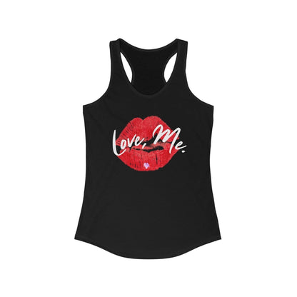 Women's Racerback Tank Top with Red Kiss Lips, Purple Heart - Love, Me. | US - Ohhh So Swag